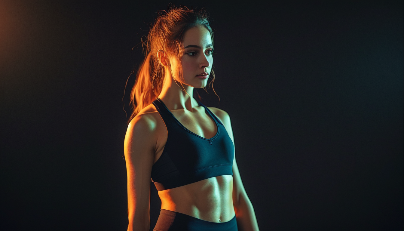 Woman in a supportive sports bra ready to work out